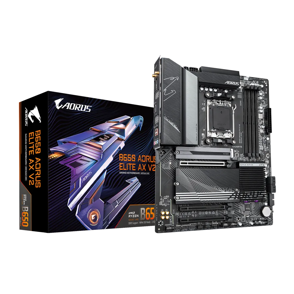 Gigabyte B650 AORUS Elite AX V2 AM5 ATX Motherboard (GA-B650-AORUS-ELITE-AX V2) gigabyte b650 aorus elite ax v2 motherboard (ga b650 aorus elite ax v2) amd b650 chipset, am5, atx, ddr5, pcie 5.0 m.2, wi fi 6e, 2.5gbe lan?