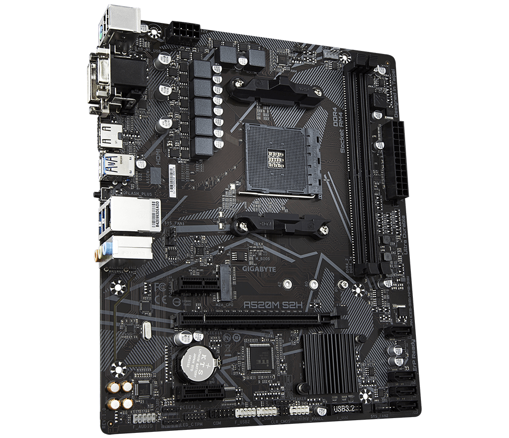 Gigabyte A520M S2H AMD AM4 Micro-ATX (GA-A520M-S2H) | QdL Technologies Gigabyte A520M S2H AMD AM4 Micro ATX 01
