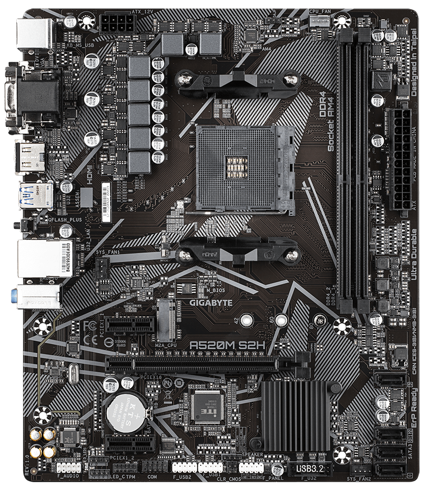 Gigabyte A520M S2H AMD AM4 Micro-ATX (GA-A520M-S2H) | QdL Technologies Gigabyte A520M S2H AMD AM4 Micro ATX