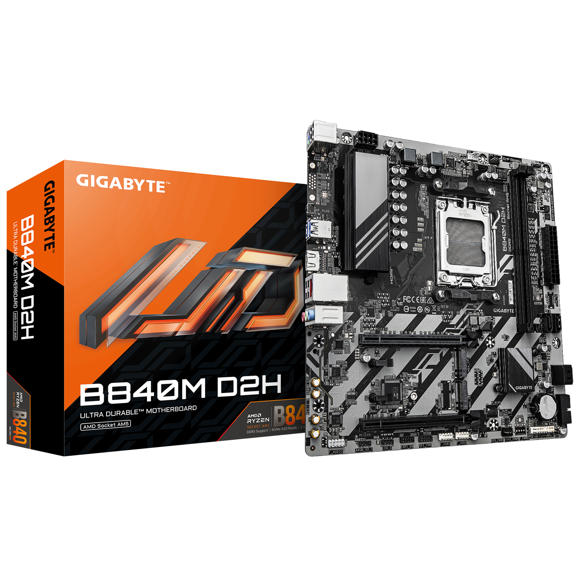 Gigabyte B840M D2H AMD AM5 Micro-ATX (GA-B840M-D2H) | QdL Technologies Gigabyte B840M D2H AMD AM5 Micro ATX