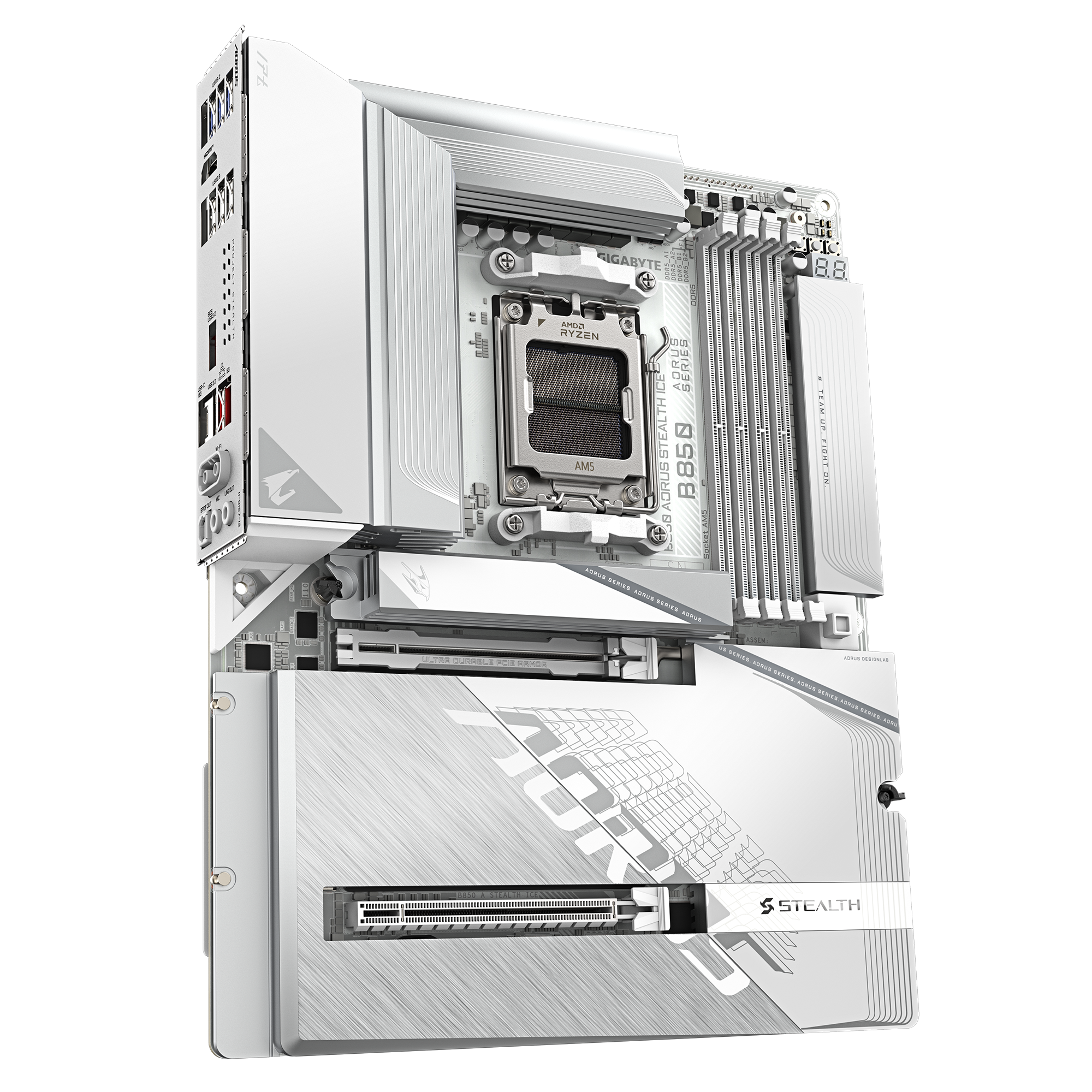 Gigabyte B850 AORUS STEALTH ICE AMD AM5 ATX (GA-B850-AORUS-STEALTH-ICE) | QdL Technologies Gigabyte B850 AORUS STEALTH ICE AMD AM5 ATX 03