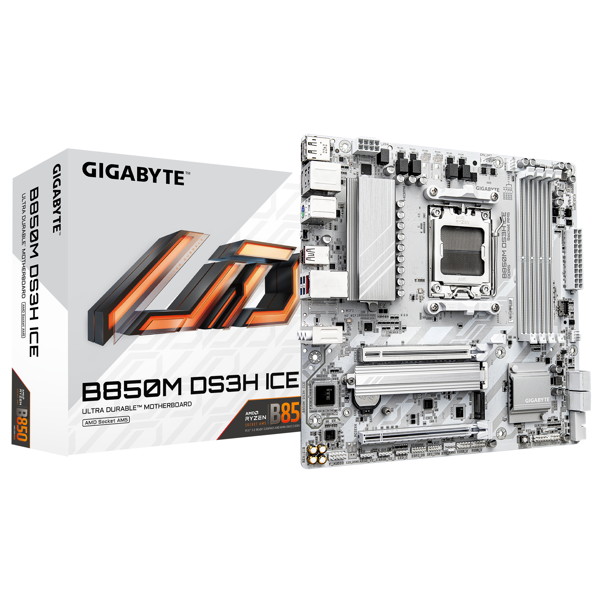 Gigabyte B850M DS3H ICE AMD AM5 Micro-ATX (GA-B850M-DS3H-ICE) | QdL Technologies Gigabyte B850M DS3H ICE AMD AM5 Micro ATX