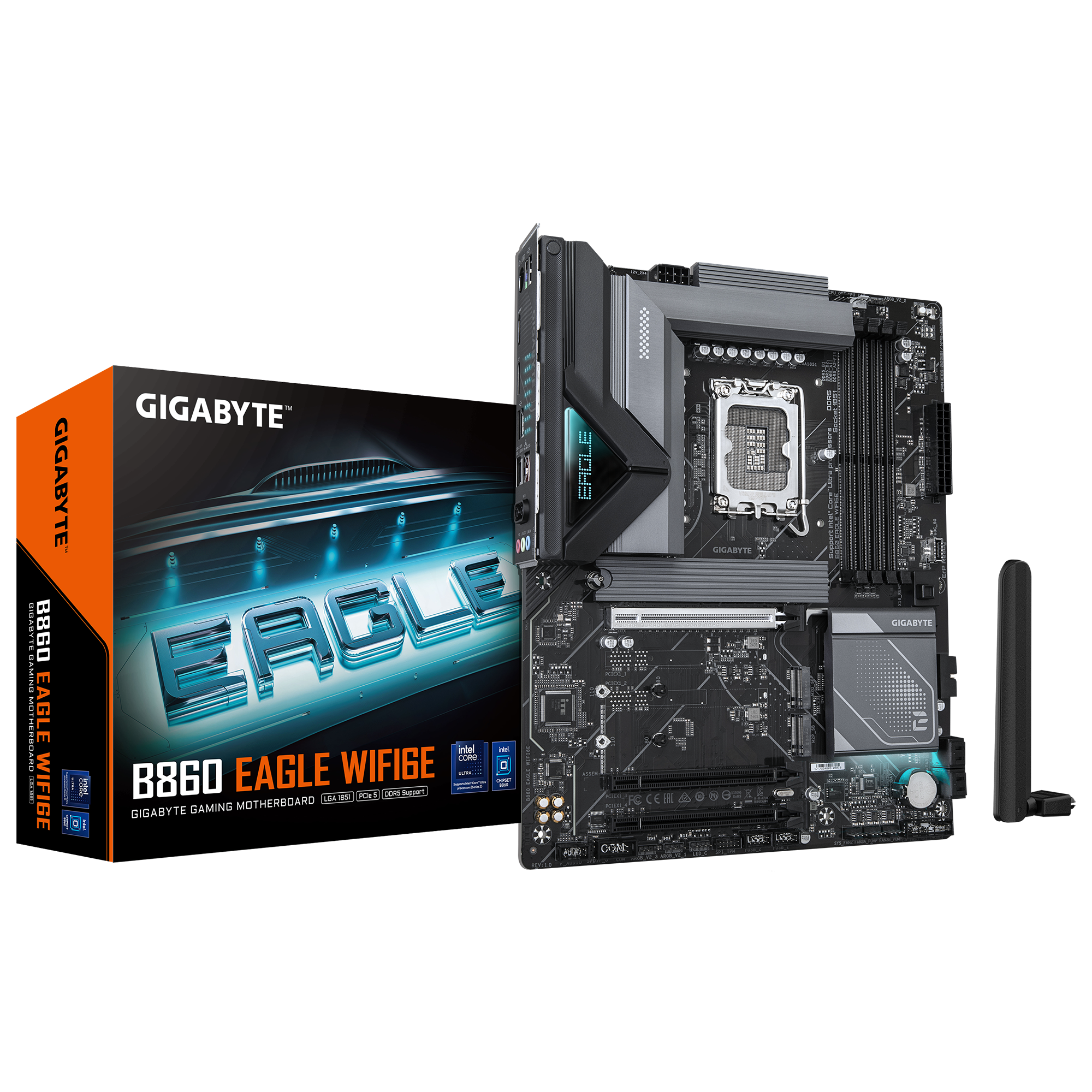 Gigabyte B860 EAGLE WIFI6E Intel LGA1851 ATX (GA-B860-EAGLE-WIFI6E) | QdL Technologies Gigabyte B860 EAGLE WIFI6E Intel LGA1851 ATX 01